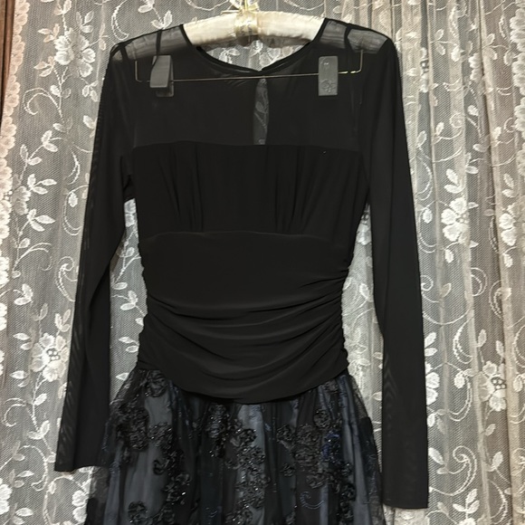 Brand new SLnY black flower imprint dress size 6 vintage - Picture 3 of 12